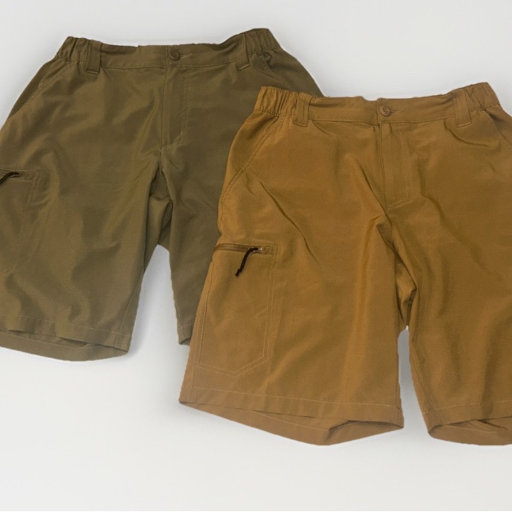 Columbia Men's Hiking Shorts Set Of 2 Size Medium, Green & Tan